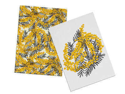 mimosa pattern ai art drown mimosa pattern style vector