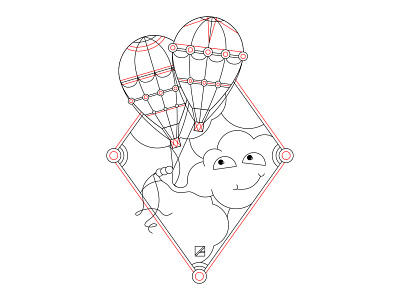 Hot Air Balloon Illustration ai art drown hot air balloon vector