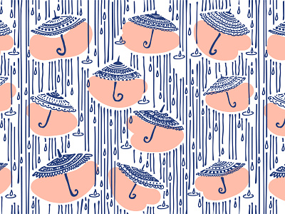 umbrellas pattern ai art drown illustration pattern umbrellas vector