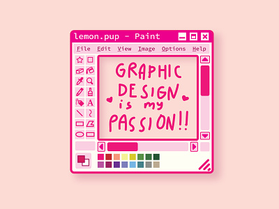 Graphic Design Is My Passion illustration ms paint pink stickermule
