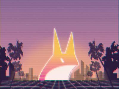 Kuncocshun illustration miami vice retro sunset vaporwave vcr vintage