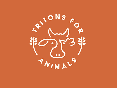 Tritons for Animals Logo animals barn bull chicken cow farm logo rabbit rustic