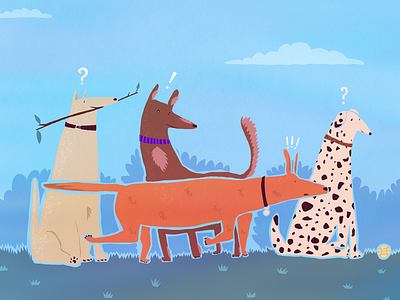Me and my Dogs ! animal artwork characterdesign curious dog doggo doglife dogpark dogs dogstyle draw drawing happy illustration procreate