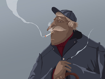Allumette artwork characterdesign cigarette digitalpainting illustration matches old oldman painting portrait procreate silhouette smoke smoker