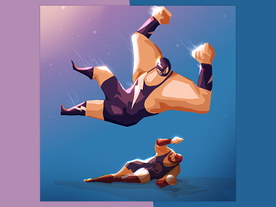 STRONG jump characterdesign digitalart digitalpainting fight illustration lucha luchador muscle procreate wrestler