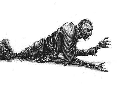 Cut me a slice blackandwhite characterdesign dead digitalart drawing illustration illustrator procreate zombie