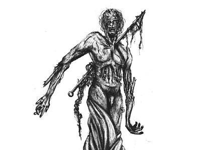 Like a statue blackandwhite characterdesign dead digitalart draw drawing illustration illustrator procreate statue zombie