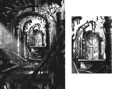 Old Chapel chapel cross dark digitalart digitalpainting gothic illustration illustrator light old procreate ruin