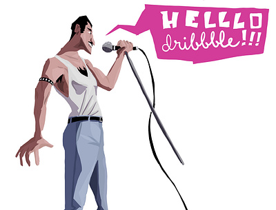 Hello Dribbble !!! artstudy caricature characterdesign digitalart digitalpainting dribbble freddie mercury hellodribbble illustration illustrator mercury procreate queen singer thankyou