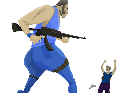 Hands up ! characterdesign digitalart guns illustration illustrator ipadpro pistol procreate rough sketch selection