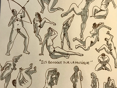 Is it a dance ? blackandwhite bodies croquis illustration ink models motion mouvement sketch sketches