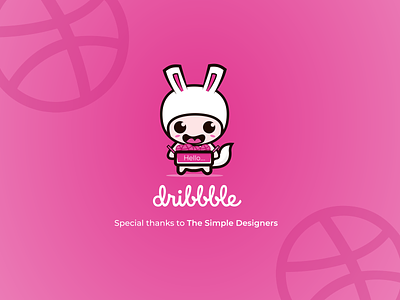 Hello Dribbblers branding debuts hello illustration invitation lineart logo thanks