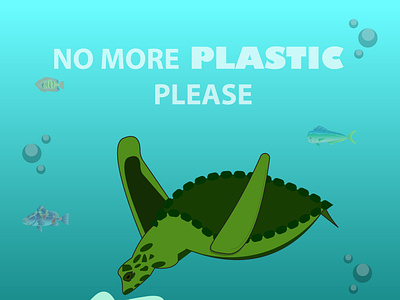 No more Plastics ecologic ecology illustration illustrator plastic sea turtle