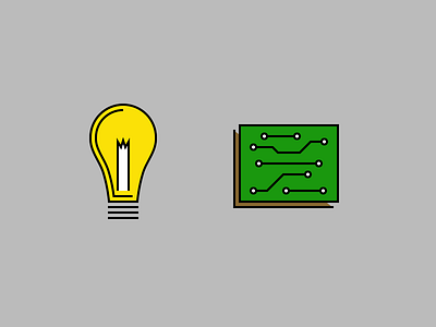 Electronics electronics icon illustration light bulb pcb