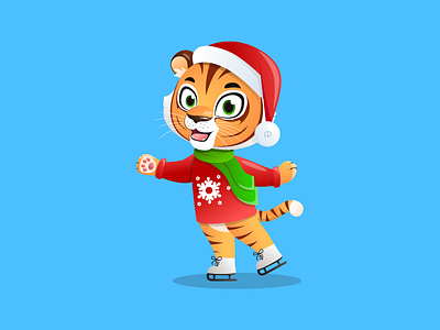 Tiger on skates