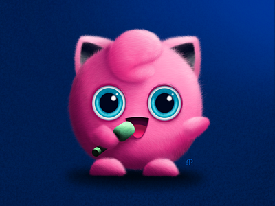 Jigglypuff #2 art blue design digital drawing graphic design illustration illustrator jigglypuf pink pokemon procreate ukraine