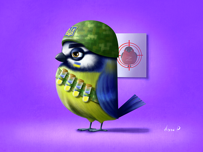 Military birds - Brave titmouse 🇺🇦 art design drawing graphic design illustration procreate ukraine