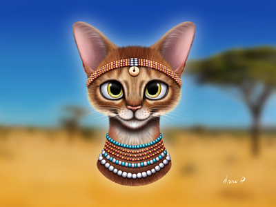 Abyssinian Cat abyssinian africa art cat design digital art drawing egypt graphic design il illustration procreate