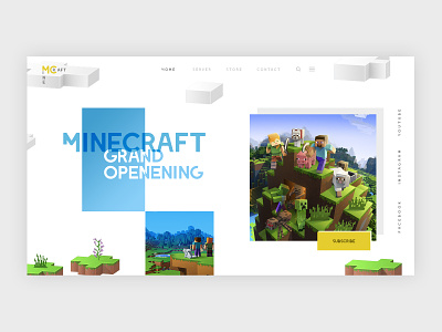 Minecraft Server Landing Page creative dailyui design game gaming header landing mc minecraft template ui ux design website