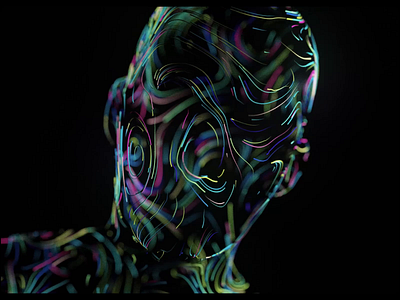 Swirls Head after effects animation cinema 4d data visualization design digital digital art motion design motion graphics octanerender particles simulation xparticles