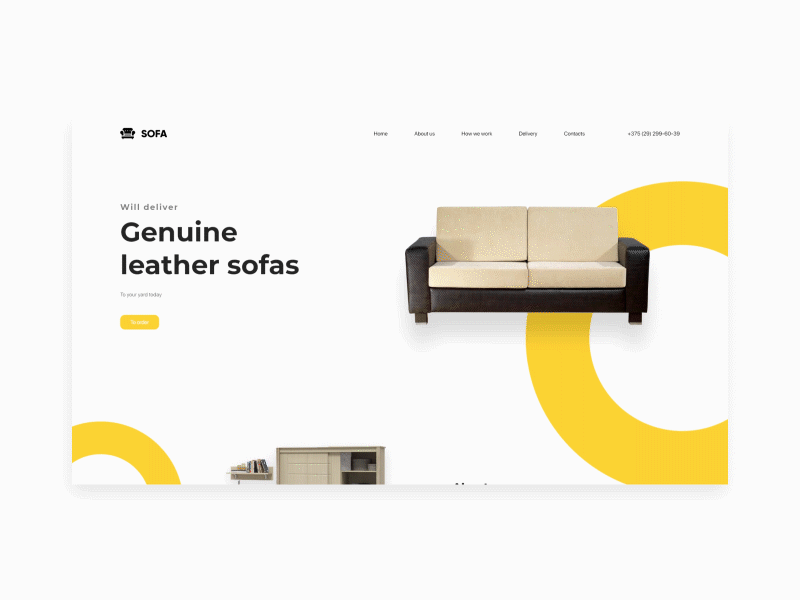 Furniture Delivery site animation branding design illustration minimal typography ui ux vector web website