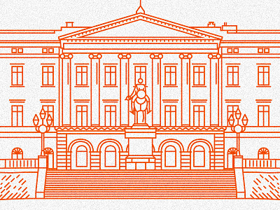 The Royal Palace, Oslo art illustration line norway oslo palace royal