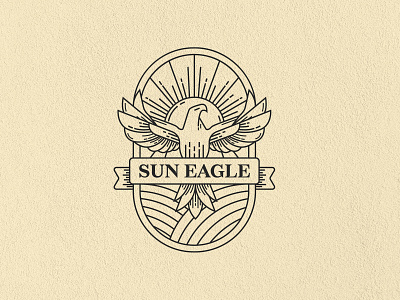 SUN EAGLE LOGO branding eagle eagle logo emblem logo graphic design line art logo logo minimalist