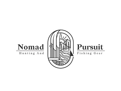 Monoline Logo - Nomad Pursuit adobe illustrator boho style fishing logo hunting logo logo logodesign monogram monoline logo tools logo