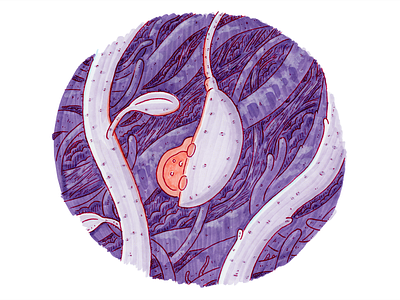 Colour Closing Pea copic illustration ink pea purple sydney