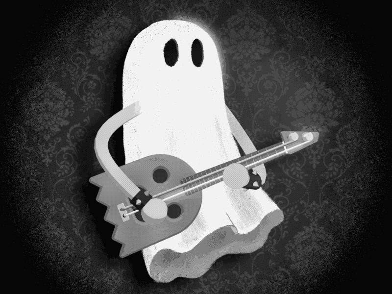 Ghost Bass aftereffects animation bass black and white frame by frame ghost illustration motion design musician sydney