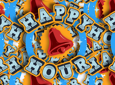 HappyHour animation banner design fun graphic design happy happy hour hour illustration lettering letters logo marketing motion graphics sign