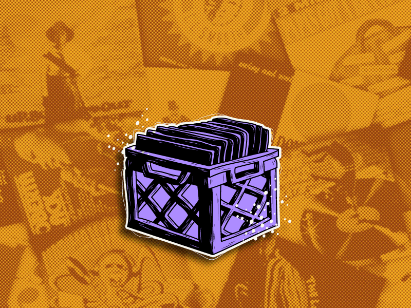 Recordz ina MilkCrate! crate design disk jockey dj hiphop illustration milk music radio records ui vector