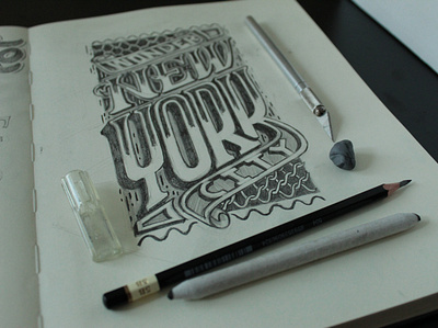 New York Hand Lettering Type Design design drawing hand drawn hand lettering handmade illustration lettering letters logo new york new york city ny nyc paper pencil travel typographic typography art