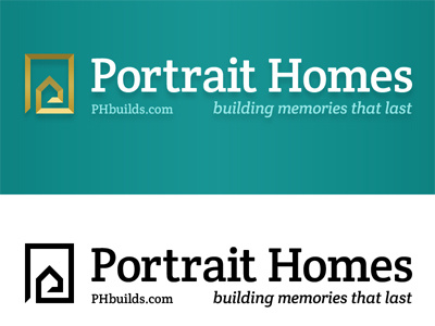 Portrait homes Logo frame house logo teal