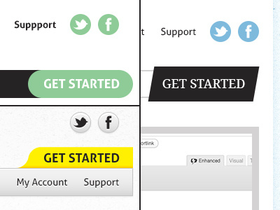 Three Versions call to action comps icons web design
