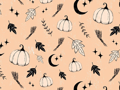 Halloween Pumpkin Pattern autumn fall halloween illustrated illustration october pattern pumpkin surface design