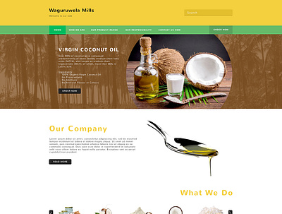 Web Layout for a Coconut Company ui webdesign