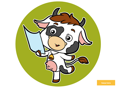 Cute cow, vector cartoon character adobe illustrator animal cartoon character children cow cute education farm for kids illustration learning mascot paper smart vector