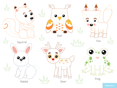 Set of animals. Connect the dots, education game for children activity adobe illustrator animal cartoon character children connect the dots drawing education for kids forest fox frog illustration lines nature preschool rabbit vector worksheet