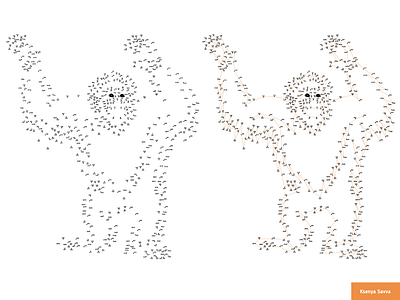 Dot-to-dot numbers game for adult. Orangutan