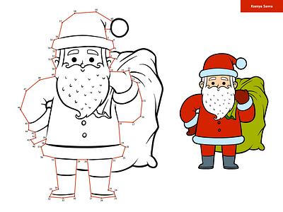 Dot-to-dot numbers game for children, Santa Claus activity adobe illustrator cartoon character children christmas design dot to dot educational for kids game illustration man numbers santa claus vector