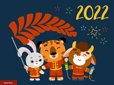 Cartoon Chinese New Year Characters by Ksenya Savva on Dribbble