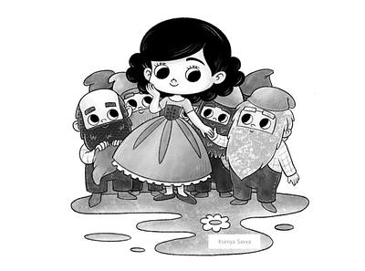 The Fairy Tales of Brothers Grimm: Snow White apple pencil boys cartoon character children dwarf fairytale for kids girl grimm illustration inktober ipad pro princess procreate snow white snowwhite