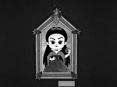 The Fairy Tales of Brothers Grimm: Evil Queen (from Snow White) cartoon character children evil queen fairytale for kids grimm illustration inktober ipad pro procreate queen snow white