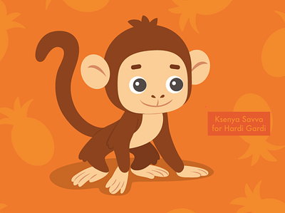 Monkey. Illustration for puzzle adobe illustrator animal cartoon character children color cute education game for kids illustration monkey preschool puzzle vector