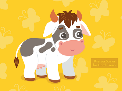 Cow. Illustration for puzzle animal cartoon character children cow cute education game farm for kids illustration learning preschool puzzle