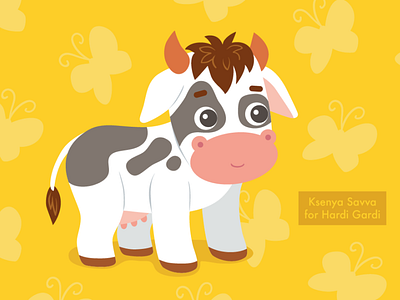 Cow. Illustration for puzzle