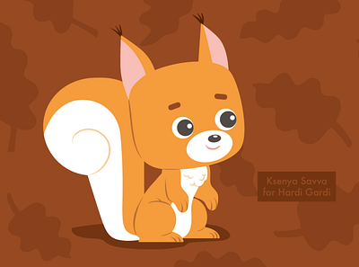 Squirrel. Illustration for puzzle animal cartoon character children education game for kids forest illustration preschool puzzle squirrel