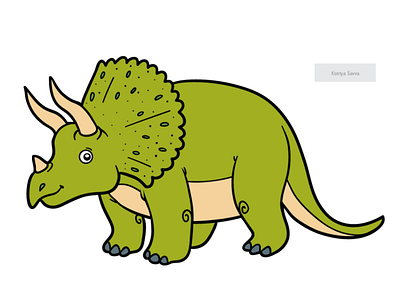 Triceratops. Vector cartoon dinosaur adobe illustrator animal cartoon character children dinosaur for kids illustration preschool reptile triceratops vector