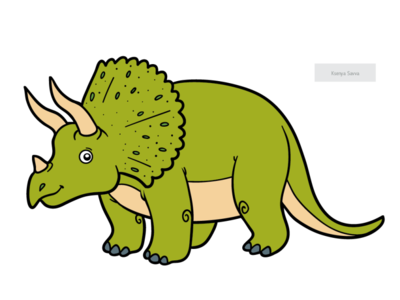 Triceratops. Vector cartoon dinosaur by Ksenya Savva on Dribbble